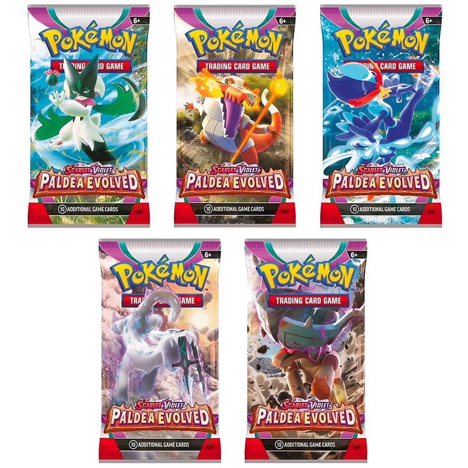 Scarlet & Violet Paldea Evolved | 5 Booster Packs (One of Each Artwork)