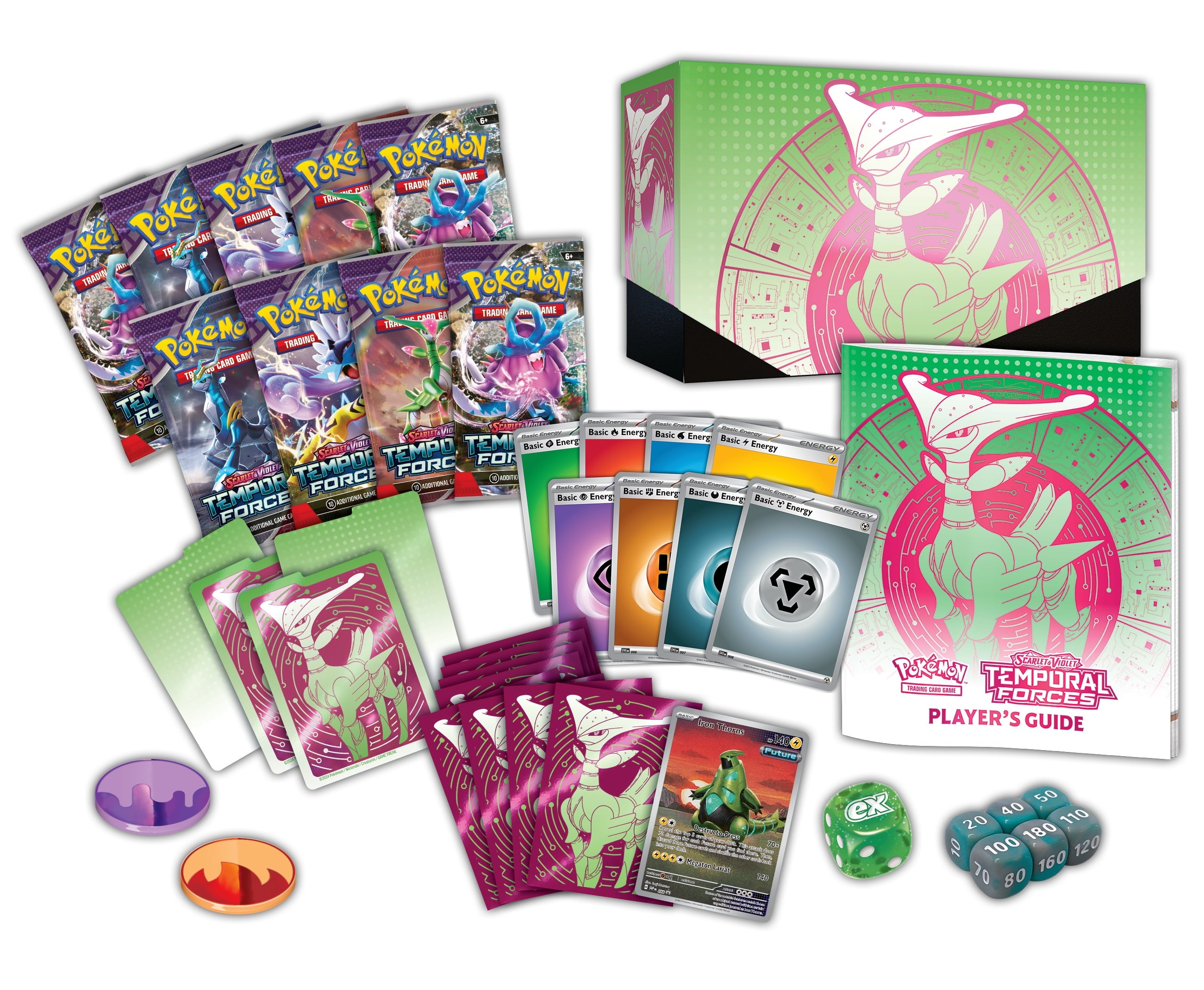 TCG: Scarlet and Violet: Temporal Forces: Elite Trainer Box: Iron Leaves